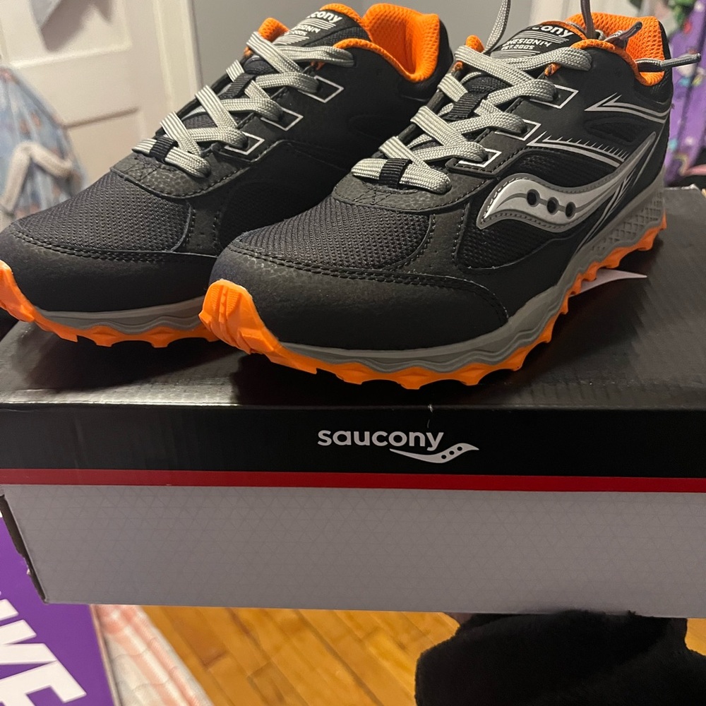 Saucony Black and Orange Athletic Shoes